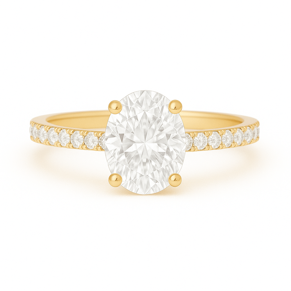 Oval shaped diamond edge