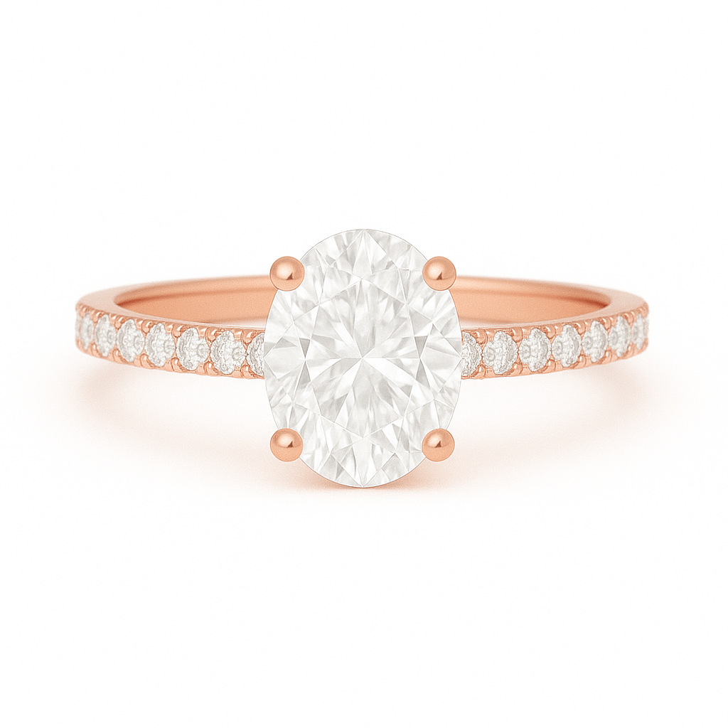 Oval shaped diamond edge