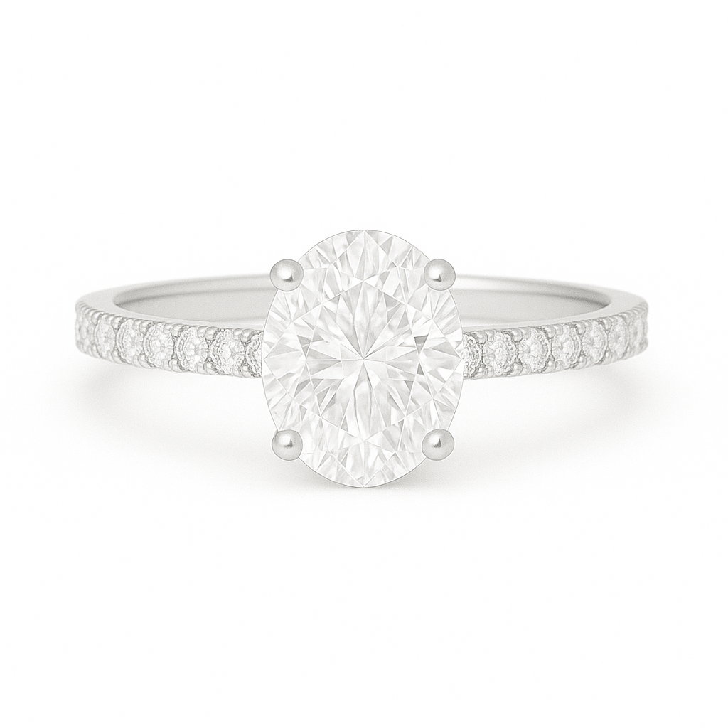 Oval shaped diamond edge