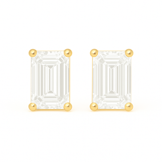 Emerald cut earring
