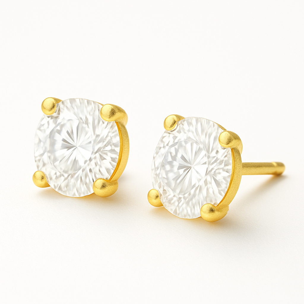 Round cut earring