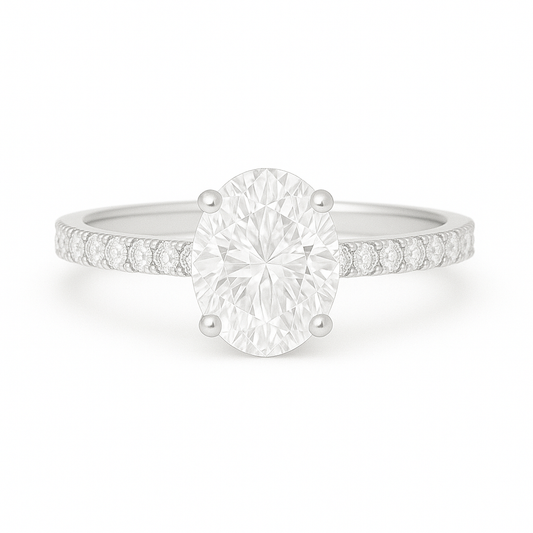 Oval shaped diamond edge